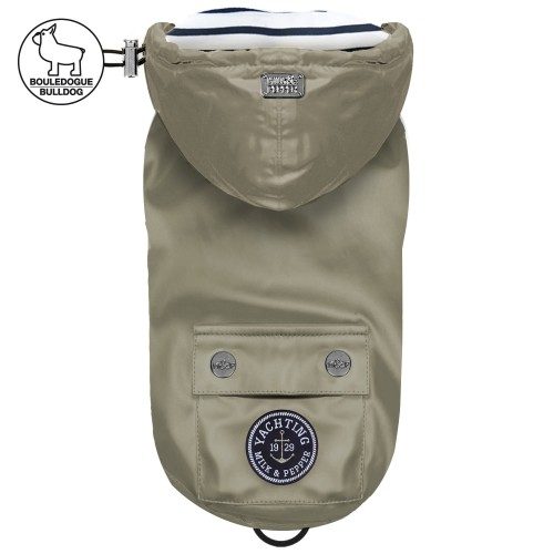 kurtka przeciwdeszczowa dla psa buldog mops milk and pepper tribord khaki