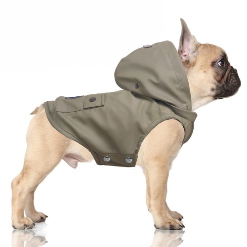 kurtka przeciwdeszczowa dla psa buldog mops milk and pepper tribord khaki