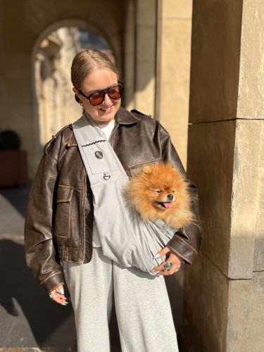 lekka torba listonoszka dla psa petstories waves grey szara