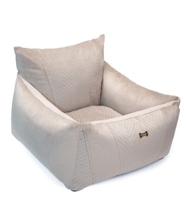 Luksusowy fotelik siedzisko dla psa Petstories LYON SOFT beige