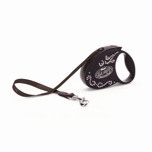 Ekskluzywna smycz dla psa Flexi Swarovski Ornament Onyx