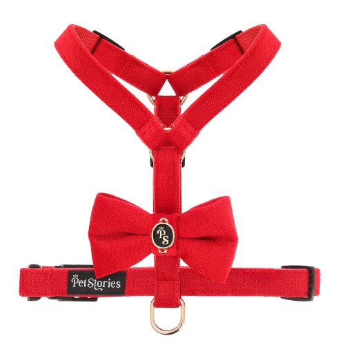 luksusowe szelki dla psa eleganckie czerwone petstories velvet