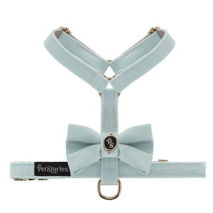 Luksusowe szelki guard dla psa i kota Petstories Velvet Bow Pistacja