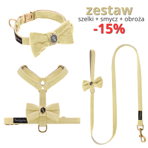 ZESTAW BOW: Szelki + Smycz + Obroża -15% MASEŁKO