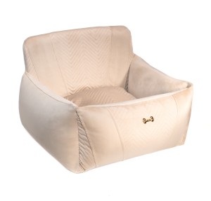 Wygodny luksusowy fotelik siedzisko dla psa Petstories Lyon Creme