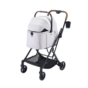 Wózek dla psa i kota Tinker Silver Gray – lekki wózek 3w1 z odczepianą gondolą do 15 kg