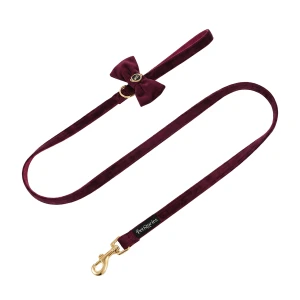 Elegancka smycz dla psa i kota Petstories Velvet Bow Burgund