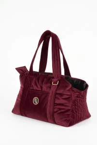 Luksusowa torba Petstories Velvet Dream burgundowa do 4 kg