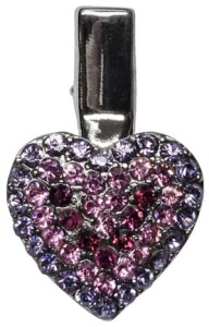 Cristal Heart hair pin purple
