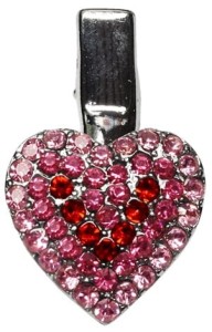 Cristal Heart hair pin pink