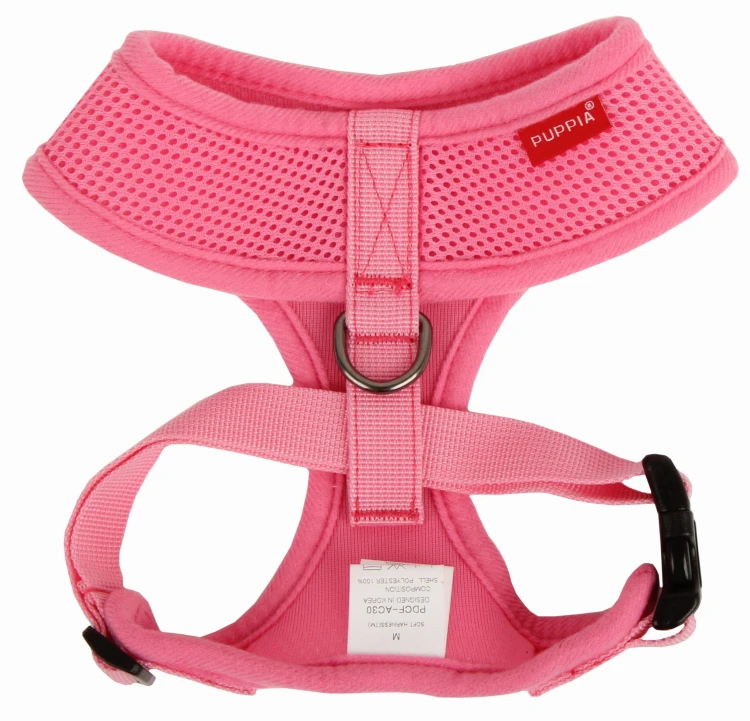 Bezuciskowe szelki dla psa i kota puppia soft różowe pink