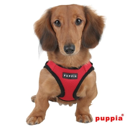 Bezuciskowe szelki kamizelka dla psa i kota puppia soft red czerwone