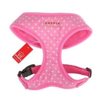 Bezuciskowe szelki dla psa puppia dotty kropki pink różowe