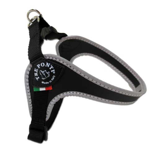 lekkie regulowane szelki dla psa i kota tre ponti easy fit czarne black