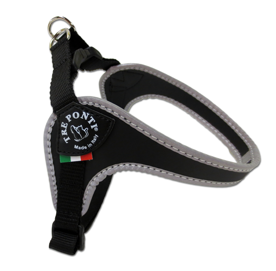 lekkie regulowane szelki dla psa i kota tre ponti easy fit czarne black
