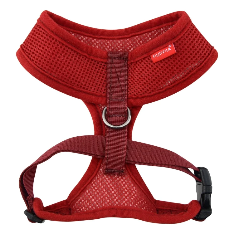 Bezuciskowe szelki dla psa i kota puppia soft red burgundy