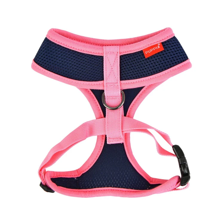 Bezuciskowe szelki dla psa i kota puppia soft navy pink