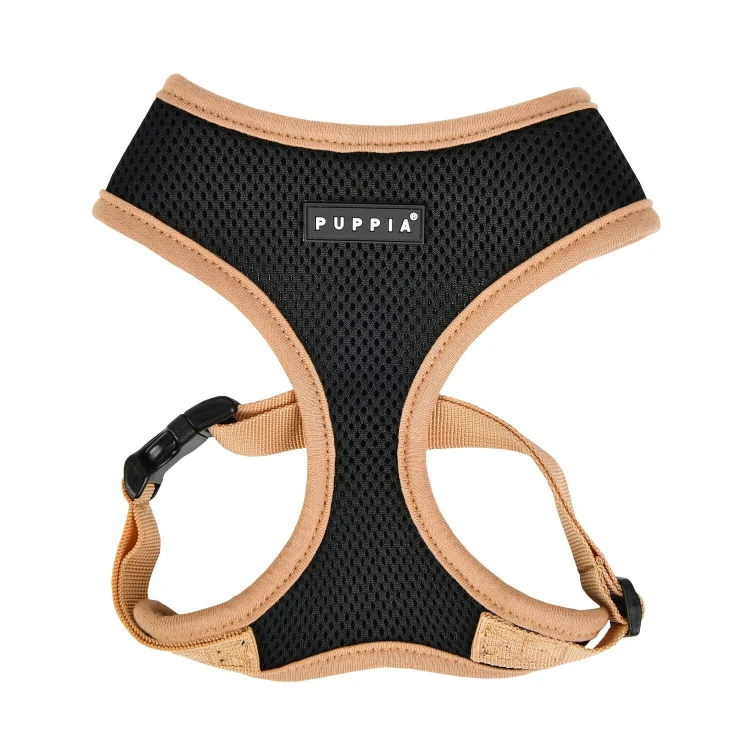 Bezuciskowe szelki dla psa i kota puppia soft black beige