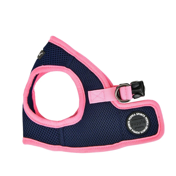 Bezuciskowe szelki kamizelka dla psa i kota puppia soft navy pink