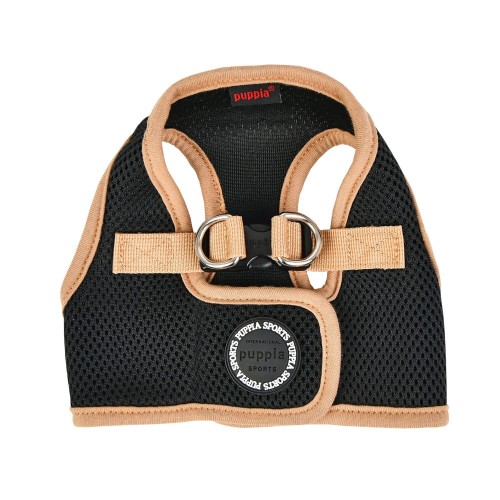 Bezuciskowe szelki kamizelka dla psa i kota puppia soft black beige