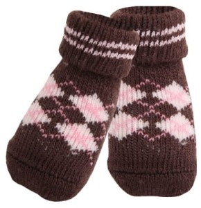 Argyle Dog Socks brown