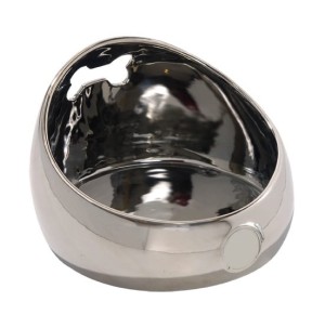 Elegant Ceramic Dog Bowl Silver 0,9l