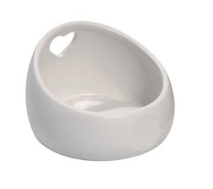 Elegant Ceramic Dog Bowl white 0,5l