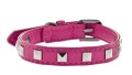 Stylowy zestaw dla psa: obroża+smycz Spike pink